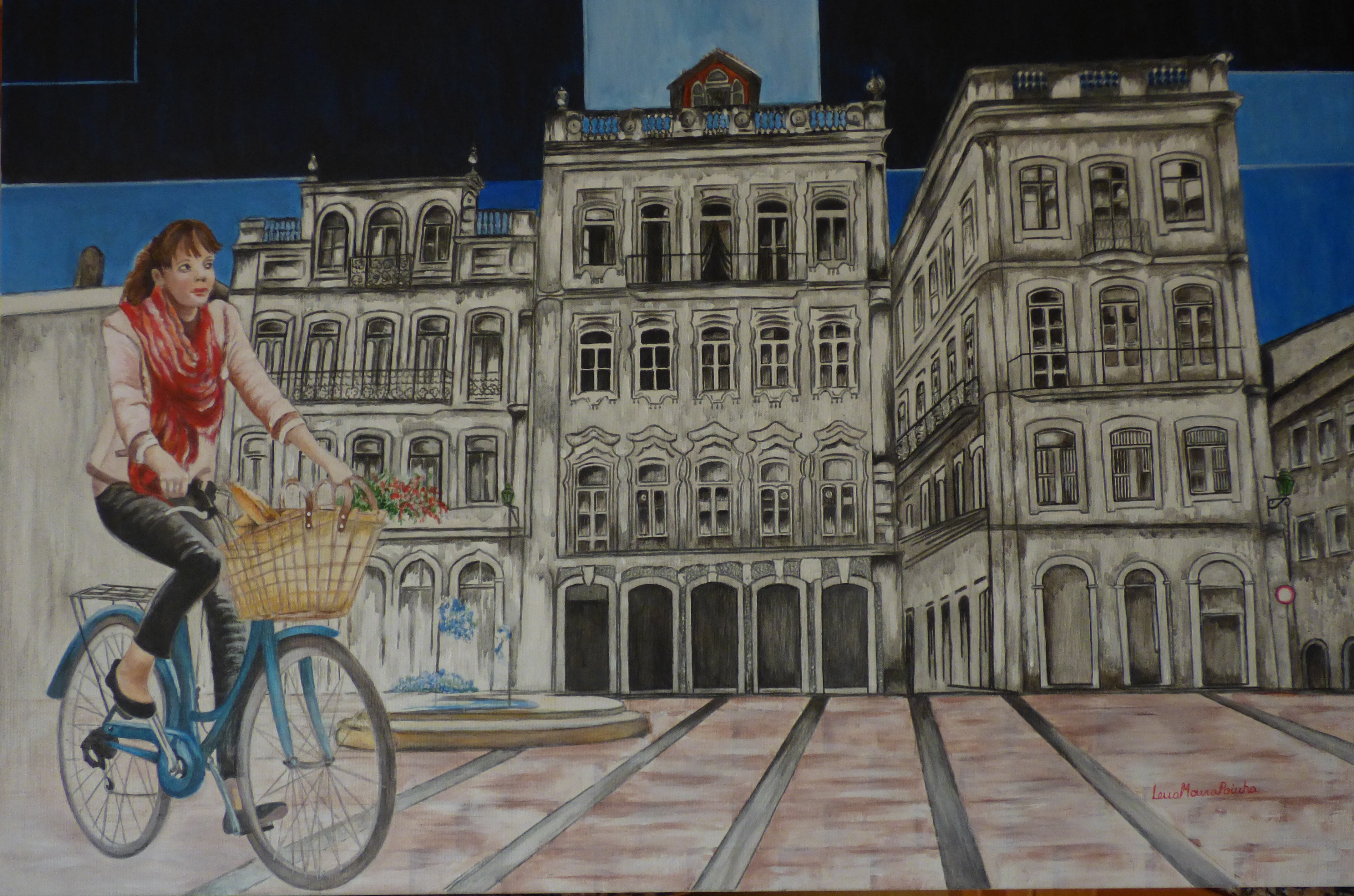 Pedalando Em Coimbra 60x90cms